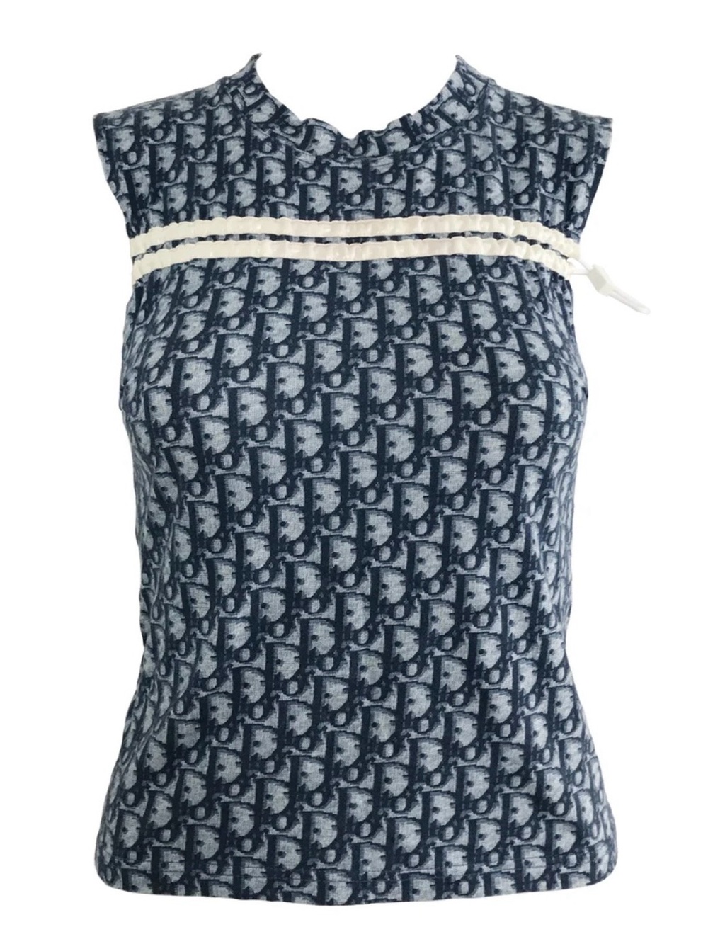 Dior Navy & Cream Monogram Sleeveless Top
